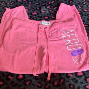 Aeropostale Bright Pink Joggers with Logo
